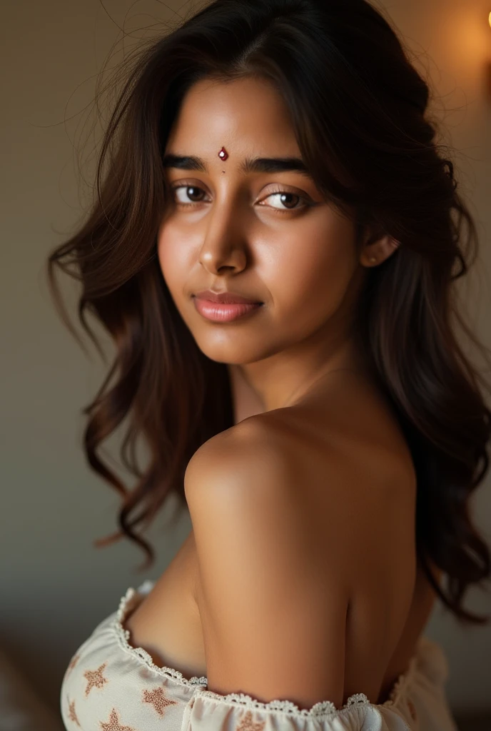 a photo realistic beautiful 16-year cute skinny sri lankan girl . wearing a skin tight seethrough silk saree. camera should be focus on her detailed semi (naked nude) back side
