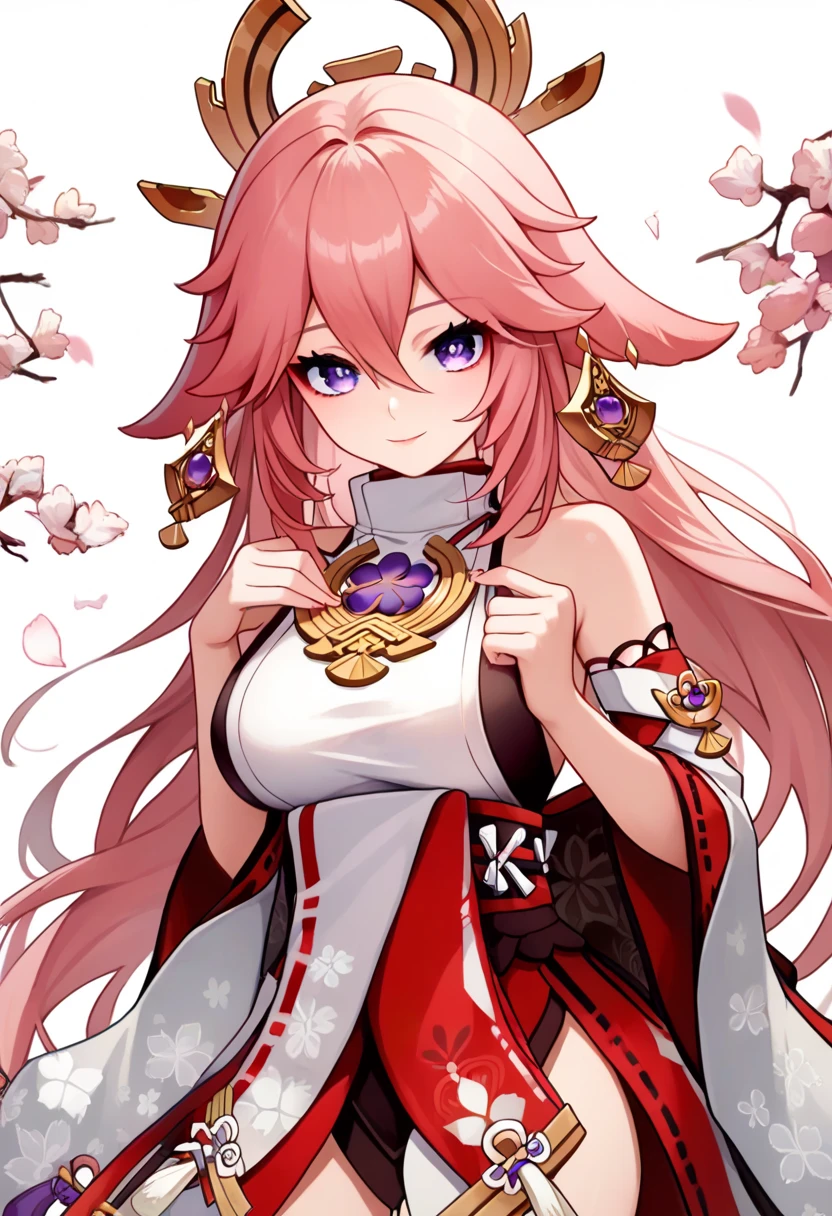 (highest quality:1.3)、1 girl、high school girl、mini skirt、yae miko、cute anime illustration、