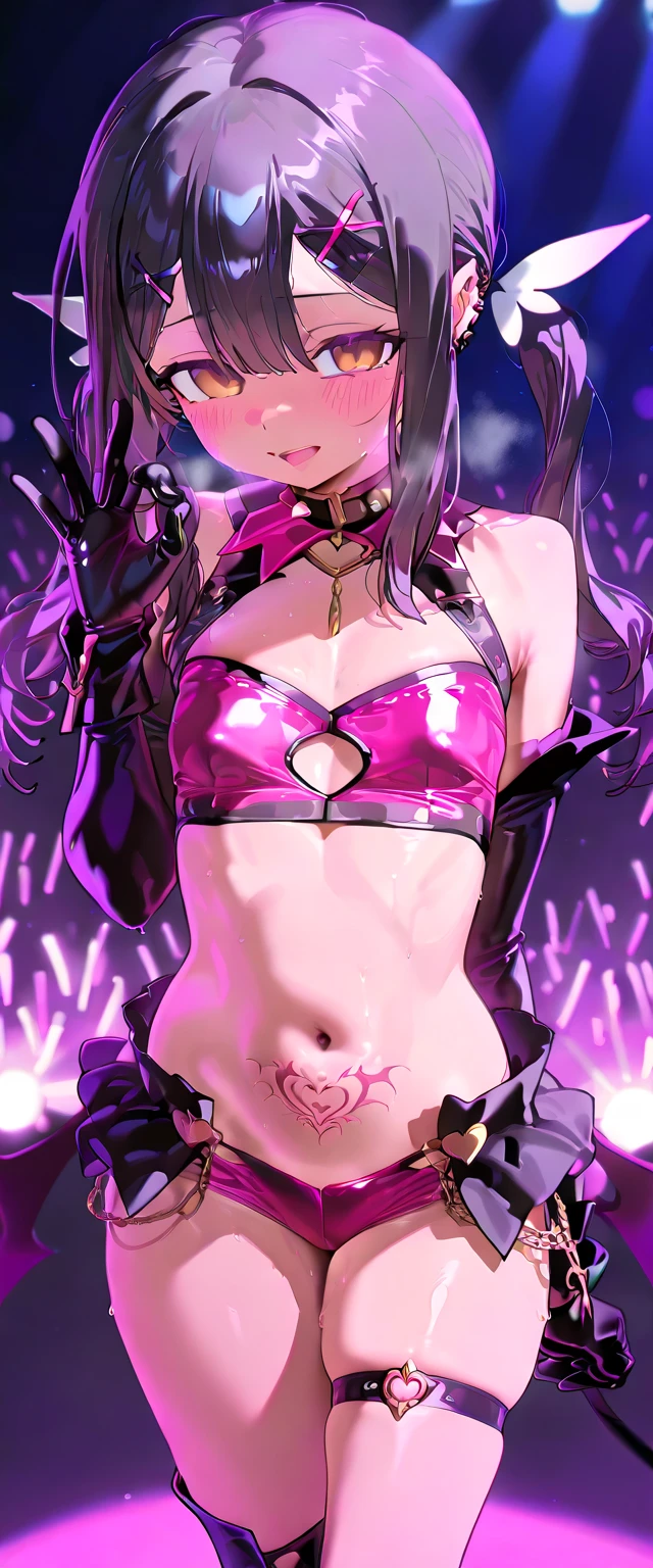 (best quality, 8k, 32k, masterpiece, UHD:1.2),
,white beige hair,long hair,see-through black competition swimsuit,half open mouth,drunken eyes,dashed eyes,((happy)),
(((oiled skin))),(((glistening skin))),saliva,pregnant,mesugaki,
black smoke,beautiful detailed glow,HDR,Rembrandt lighting,bloom,chromatic aberration,bet room,