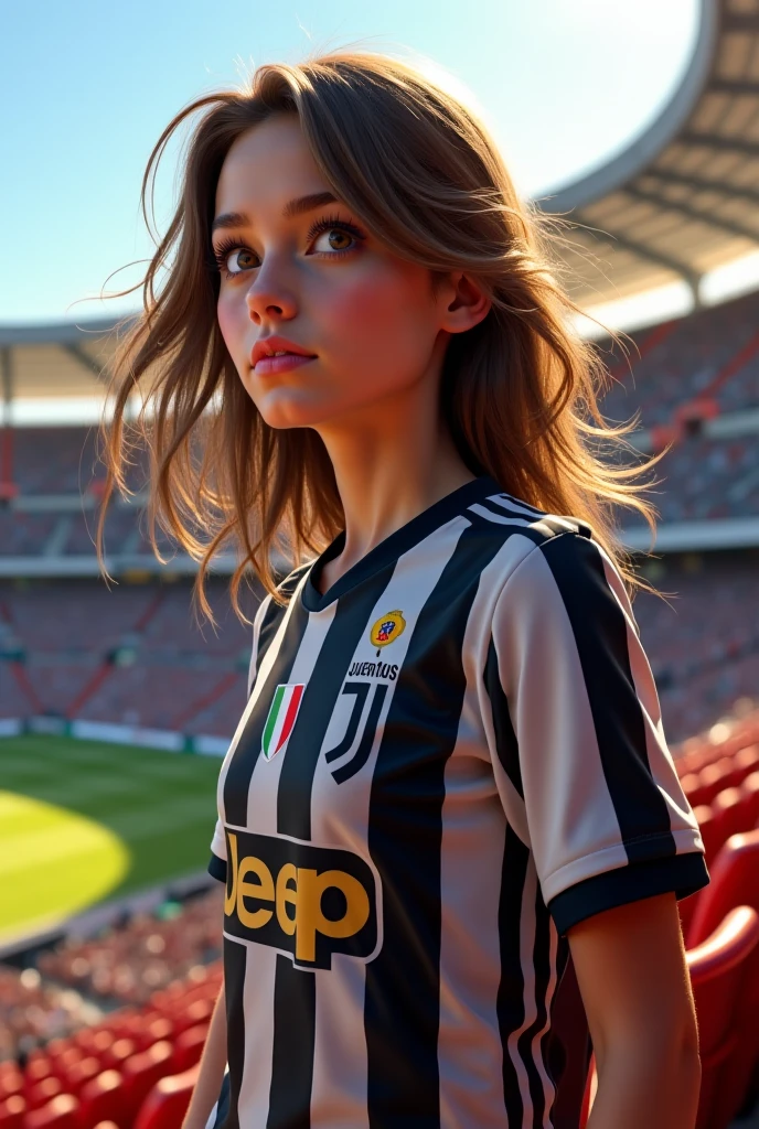 Craft: 1.2; best quality), realistic (real picture, rich details, depth of field); (1 girl, solo), make up, split lip high detail; perfect face shape thick thighs wide hips thin waist tall Thanta lipstick red eyes ((((football girl, yellow and white striped football suit)))), (), (wet), , red Inside the sweaty football field
