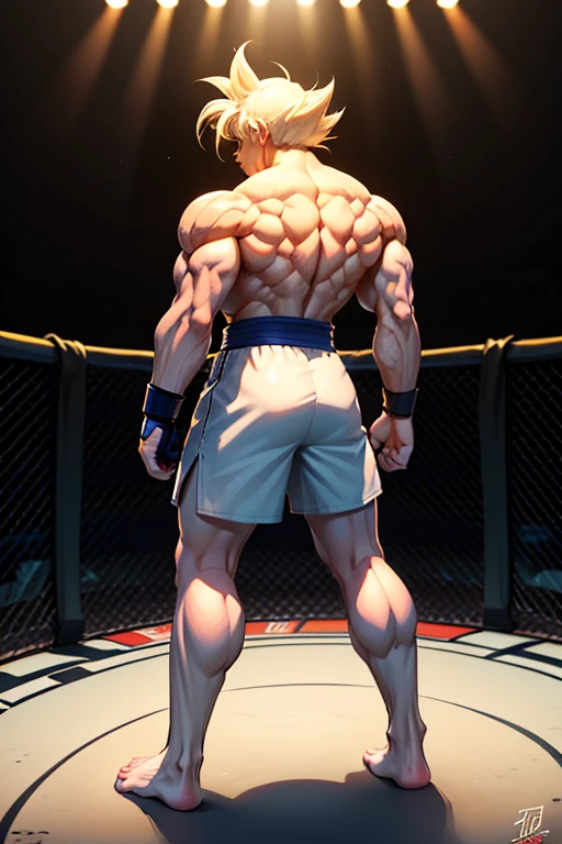 oozaru, bvegeta, yellow fur, long muzzle, gorilla, fauxhawk, prick ears, red eyes, glowing eyes, no pupils, no sclera, teeth, fangs, purple tongue, broad shoulders, frown, long muzzle, punch, impact, powerful, destruction, turn around, presenting butt, looking back at it, debris, thick arms, thick thighs, monkey tail, macro, sunrise, gloves:1.5, light purple face, chest armor:1.3, shoulder armor, nude, (hyper flaccid cock:1.75), (macro size balls:1.75), fist, city destruction, full portrait, standing, abs, arm at side, (best quality,4k,8k,highres,masterpiece:1.2),ultra-detailed,(realistic,photorealistic,photo-realistic:1.37),vivid colors,studio lighting,highly detailed