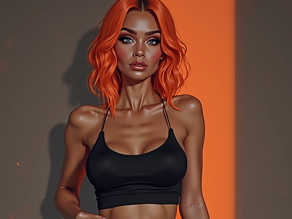 black woman, red hair, red eyebrows