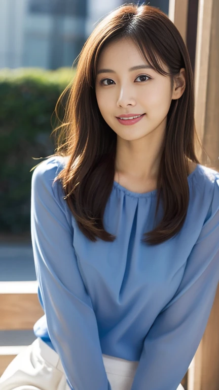 ((Highest quality)), ((masterpiece)), (detailed),Perfect Face,Japanese,Fair skin,Upper Body,Long Hair,Women's Ana Style,blouse,Mature Woman