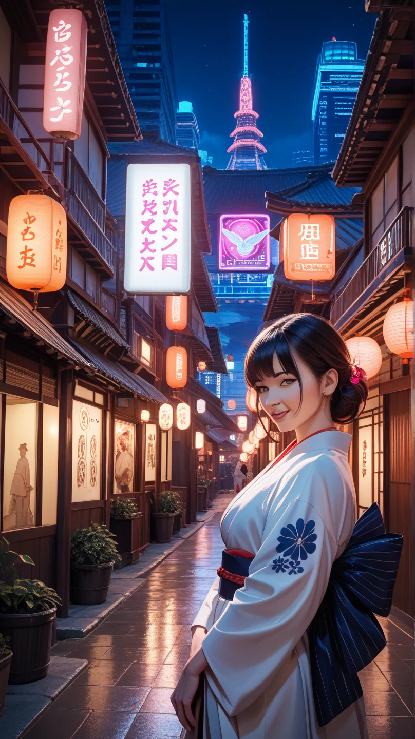 femele　izakaya　store clerk　paper lanterns　inside restaurant　eng