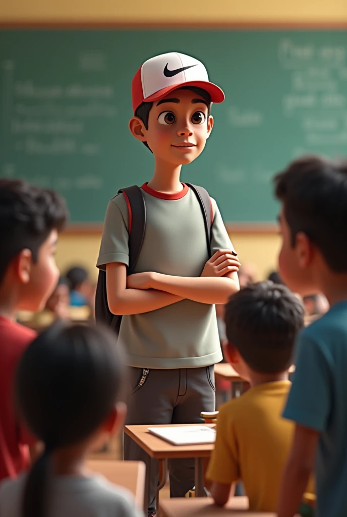 Engineering student jo class me khada hai aur samne dekh raha hai