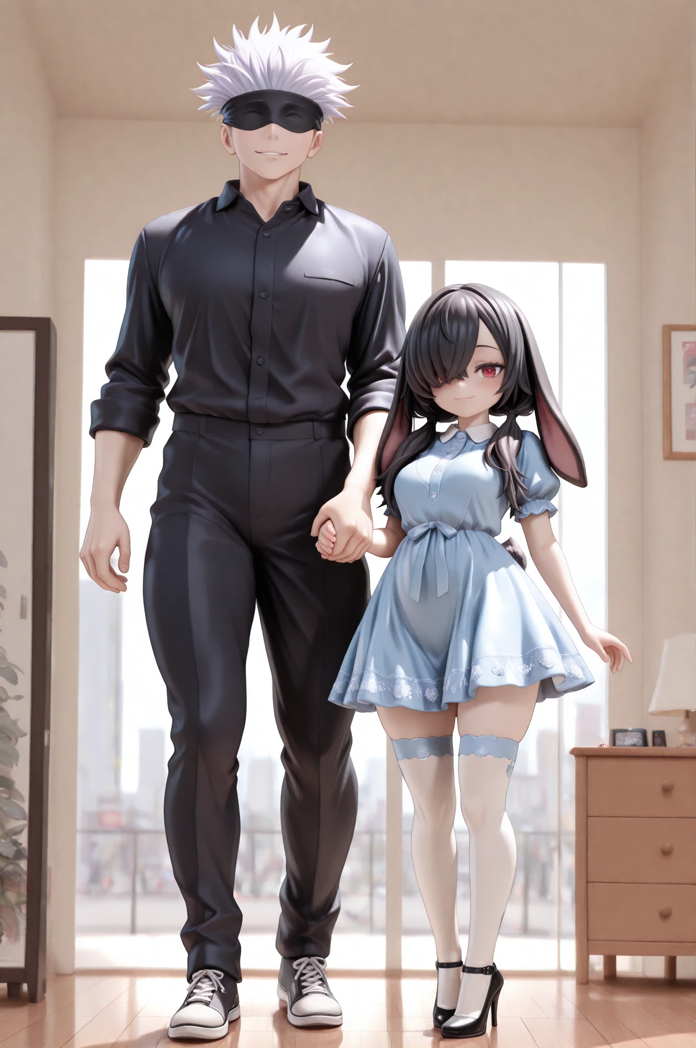 Tall sister and short boy。Having sex。Women are 15cm taller than boys。There is a height difference。bed