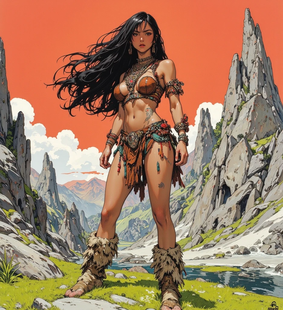 Frazetta <lyco:Frazetta:0.75>
(best quality, masterpiece, RAW photo,ultra-detailed:1.2), <lyco:GoodHands-beta2:1.0>,1girl,solo,looking at viewer,smile,goddess,king kong,
snow