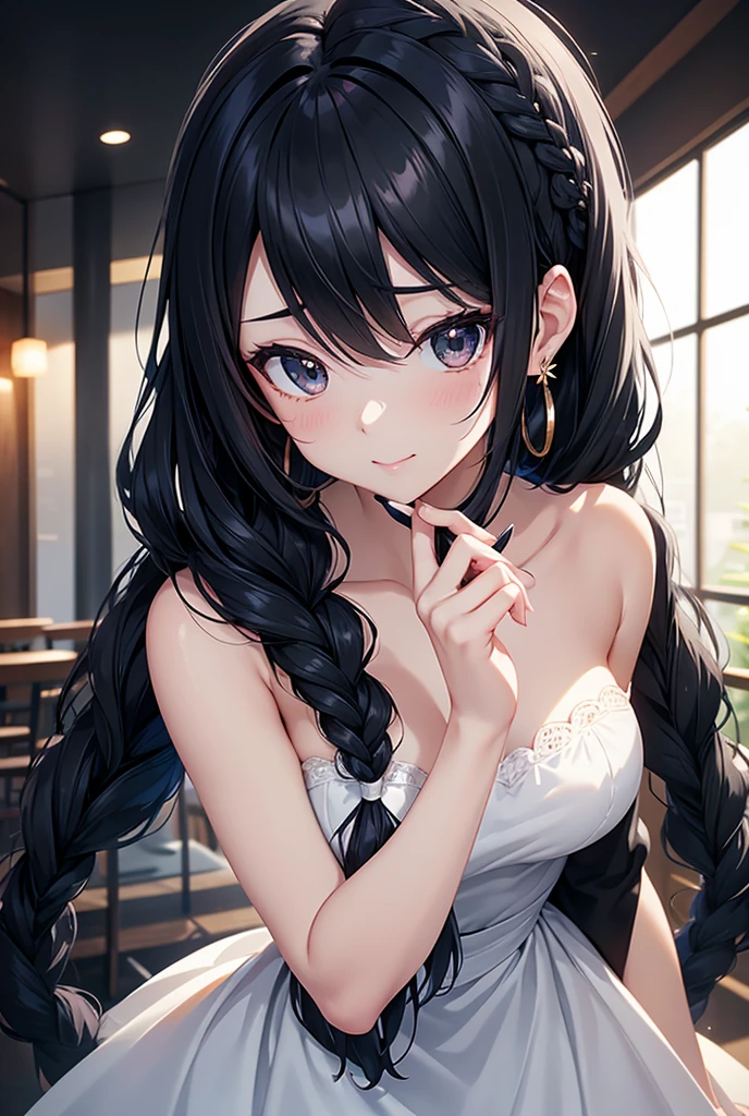 HimejimaAkeno, 1girl, closed mouth, smile, blush, black hair, long hair, purple eyes, ponytail, red ribbon,
BREAK ( killerater, sideboob, sleeveless, white sweater:1.2)
BREAK beautiful face,smiling,close up to hips, moderate breast, sion beds, (open mouth:0.4),portrait style,vivid colors,soft lighting, blushing, mature,
BREAK (miece:1.2), best quality, high resolution, unity 8k wallpaper, (illustration:0.8), (beautiful detailed eyes:1.6), extremely detailed face, perfect lighting, extremely detailed CG, (perfect hands, perfect anatomy),
