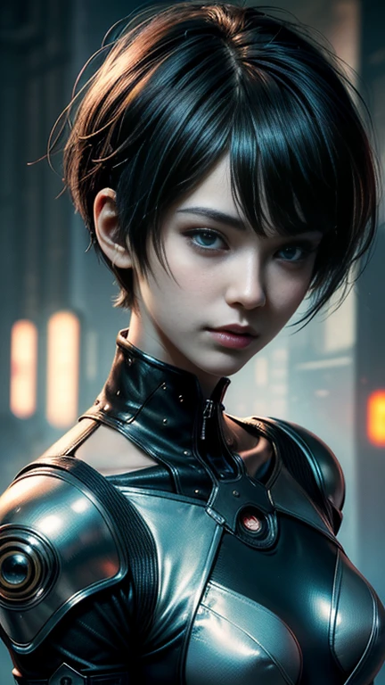best image quality, masterpiece, very high resolution, (fidelity: 1.4), photo, 1 android girl, shiny black steel, ex-machina-like, daytime, city, real rain, best quality, 8k, Masterpiece: 1.3, ultra-realistic humanoid android, android woman close-up, body made of black shiny steel, body of ultra-modern robot, poses for the photo, fairy-shaped short black hair, head like anastasia ovchinnikova, black short hair, short black hair pixie cut, with short hair, head like Olga Buzova, short black hair, alina ivanchenko, short dark haircut, fairy haircut, fairy haircut, julia gorokhova, short dark hair, Masterpiece, (short black hair), outdoors, best quality, ultra high resolution, raw photo, bright light sunny,