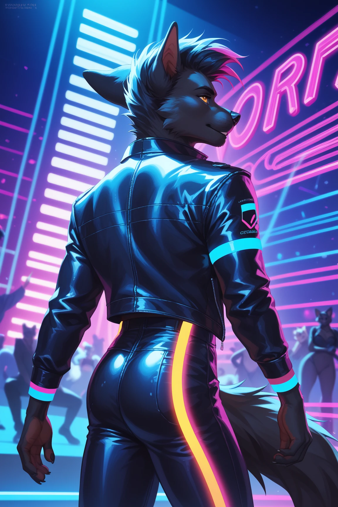 (best quality,ultra-detailed,realistic:1.37), dancing cat, punk style, twerking, disco atmosphere, neon lights, vibrant colors, funky beats