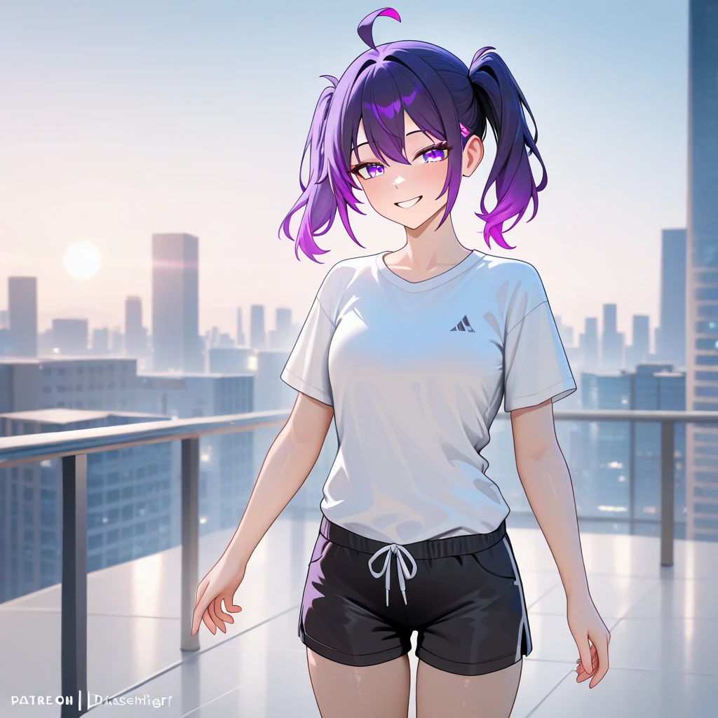 score_9, score_8_up, score_7_up, source_anime,
katsushikahokusai, <lora:katsushika-hokusai-ponyxl-lora-nochekaiser:1>
hokusai, bangs, purple eyes, purple hair, mature female,
short hair, hair ornament, flower, hair flower, hood, hair bun, single hair bun, long sleeves, jacket, pants, hood, official alternate costume, hoodie, black pants, hood down, casual, hooded jacket, white hoodie,
outdoors, cityscape, bent over,
looking at viewer, dutch angle, cowboy shot