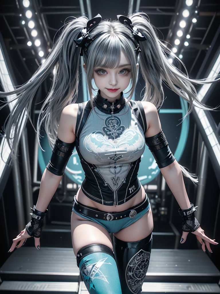 nsfw, 2girls, 1boy with erected penis, ejaculation, cyberpunk, gangbang, reversed gangbang, (masterpiece: 1.4), (8K, realistic, raw photo, best quality: 1.4), nipple areola shape clear, nude, cum, cum on body, twin Japanese girls, beautiful cute face, (real face: 1.4), beautiful hairstyle, realistic blue eyes, beautiful detail eyes, (real skin: 1.3), beautiful skin, attractive, ultra high resolution, ultra realistic, off-sheller, post apocalyptic world, cinematic lighting, white colored hair, long hair, twin ponytails, blue ribbons, futuristic fantasy