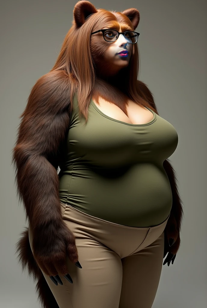 1womanl. (Body in greater prominence) Very muscular and robust body, huge  ass, Breasts huge, thick-thighs, Waist slender, torn garments, Cum Shot, Monkey, 