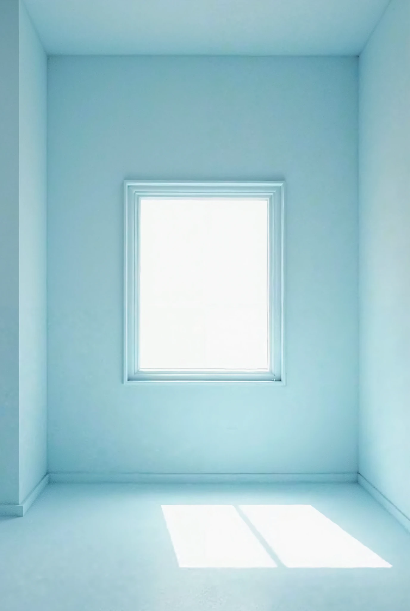 2The walls of this multi-storey house are light blue and the pillars are white.