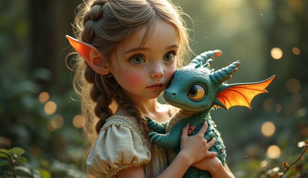 A portrait full body photograph (A cute petting a baby dragon) perfect detailed anatomy. at home. epic realistic, photo, faded, neutral colors, ((((hdr)))), ((((muted colors)))), intricate scene, artstation, intricate details, vignette