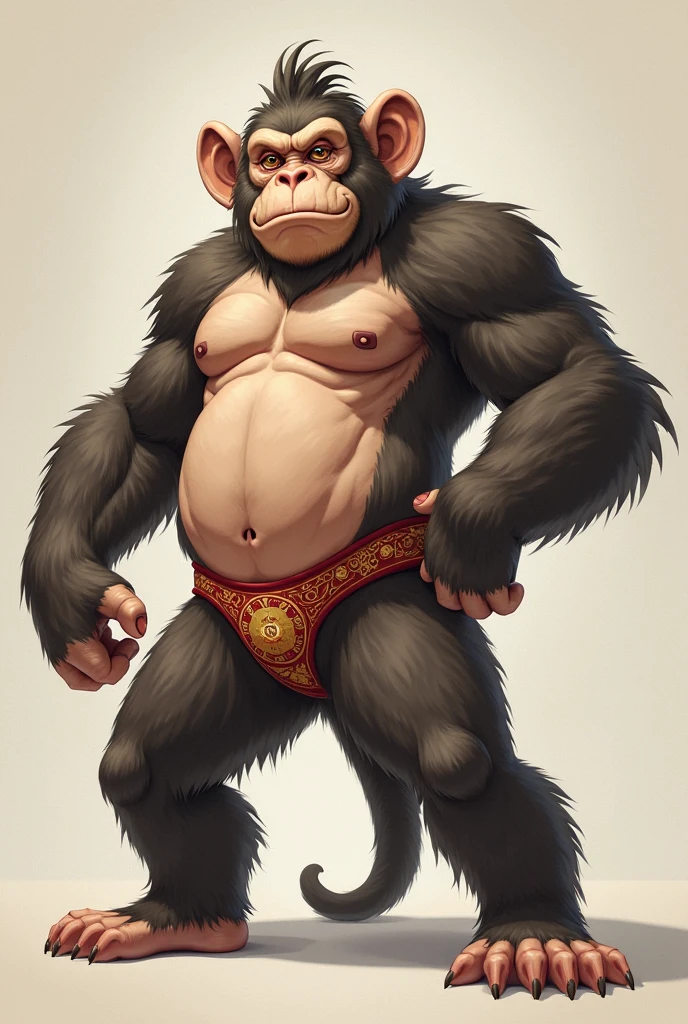 SemiMuscular, male middle aged, belly, (anthro monkey:1.3), thin beard, dark brown skin,((hairy torso, hairy arms,):1.5), hairy belly, pole dancing:1.2, dynamic light, shirtless, dreadlocks, brown and green hair and beard, harem pants, bulge, extremely hot and sexy, Daddy figure, hot daddy, by darkgem, by zixiong, by glitter trap boy