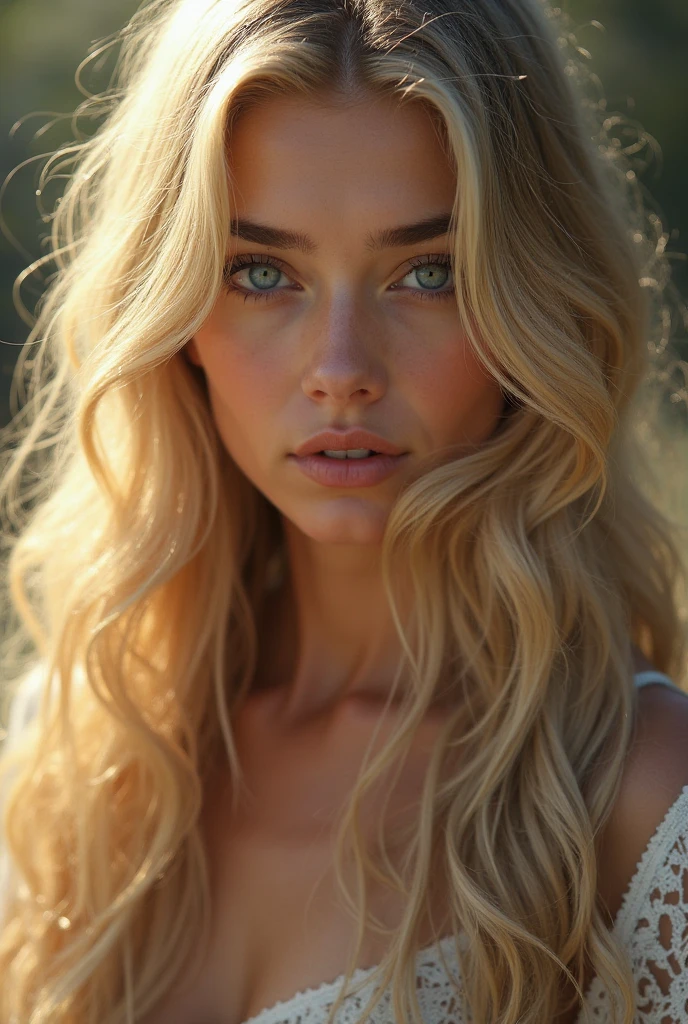 long haired blonde woman - SeaArt AI
