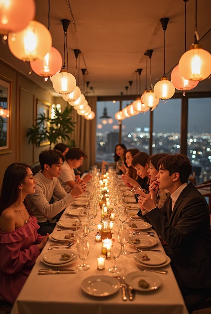 64k, UHD, highest quality, masterpiece: 1.2), (realistic, photorealistic: 1.37), Super detailed, celebration party、3 women who love wine、three men、Japanese sake、Shochu、champagne、Sparkling wine、winter night、restaurantでワイン宴会、(slimな男女4名),(Wine party for 5 people)、(slimフェイス),Happy、 最高なsmile、Fox Face、Berry Short、(because I&#39;thin), (brown hair), (shortcut), long sleeve shirt、winter fashion、Japanese、Dutch、German、Portuguese、Belgian、Italian、french, (gush), (slimボティ), (brown hair), (shortcut), Neat beauty、cheeks blush a little, (34 years old), 38 years old, alone, A beautiful and detailed night view spreads out outside the window..., restaurant, wine glassが座っている, At night, in a prominent place (from the Upper body) nova frog style, actress, model, Upper body, White wine, slim, wine glass, very beautiful night view, wine glass Put in the Middle, Happy smile, (smile: 1.15), 