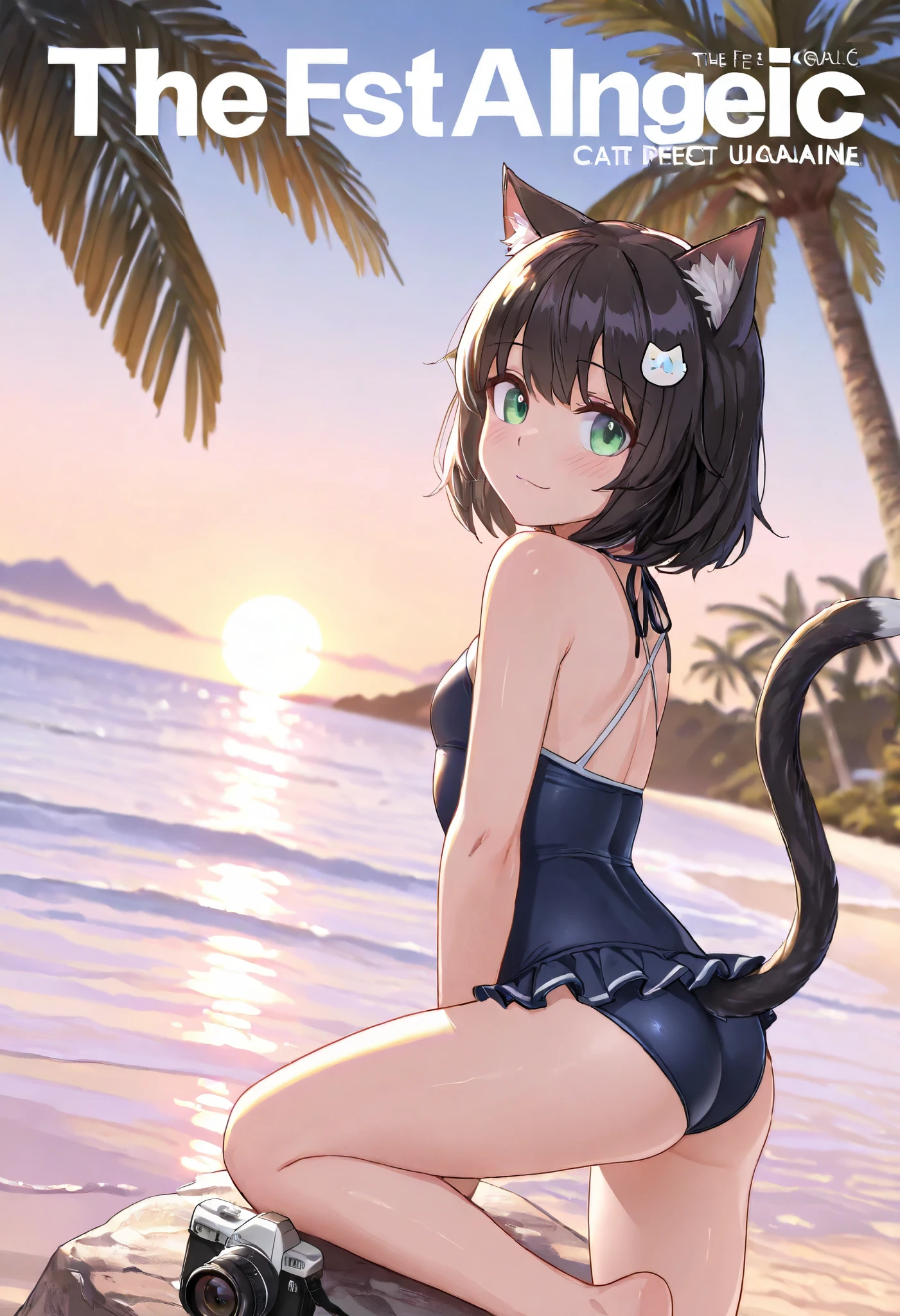 high quality,Air Groove(umamusume),Swimwear、Ocean、Horse tail、Detailed hairstyle、fine hair ornaments、
