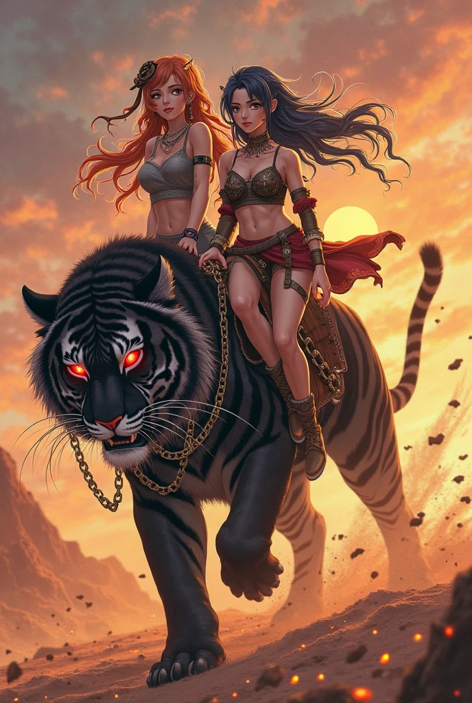 Stylised animated illustration depicting the character Scar from the 1994 Disney film "The Lion King". The character is depicted as a lion with a dark mane and piercing green eyes, his facial expression is slightly menacing with a wide grin exposing sharp teeth. The background depicts a night landscape and a hint of green wildlife below, suggesting a mysterious and dangerous atmosphere. The illustration style is reminiscent of the work of artist Chris Sanders, with a unique and engaging interpretation of a classic Disney character.
