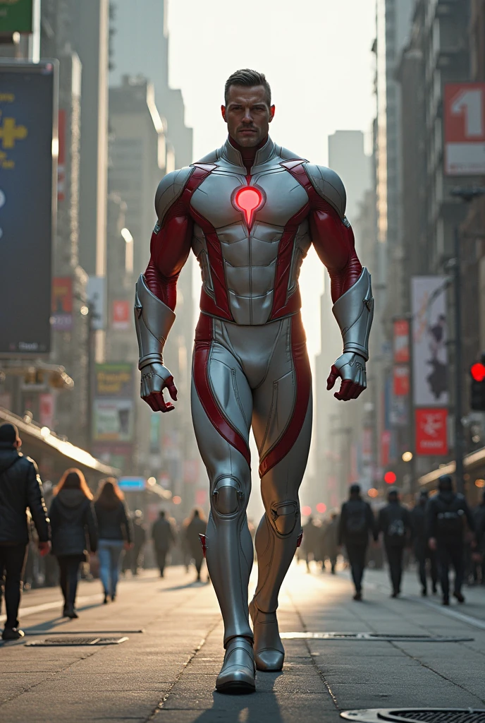 (realistic,hyper-detailed,8k,DC comic superhero,Captain Atom,captainatom),
(silver suit,silversuit),
(red gloves,redgloves),
(red boots,redboots) ,