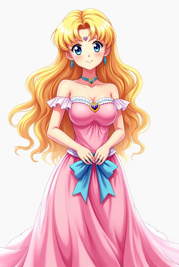 A shot from a cute cartoon - a adult French woman in a fluffy dress and silk stockings with garters,