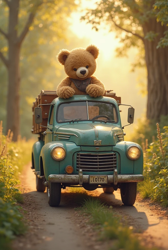 (Winne the pooh) driving a Ford F150