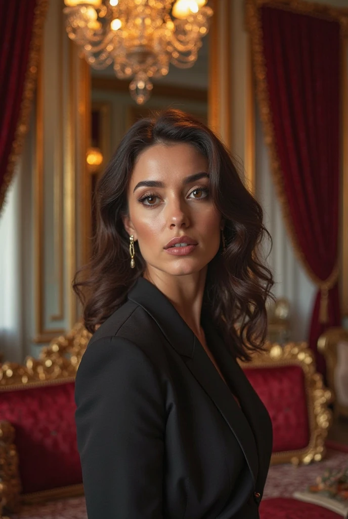 Create 10 images of a Russian woman, trilionaria, with a powerful and totally realistic style