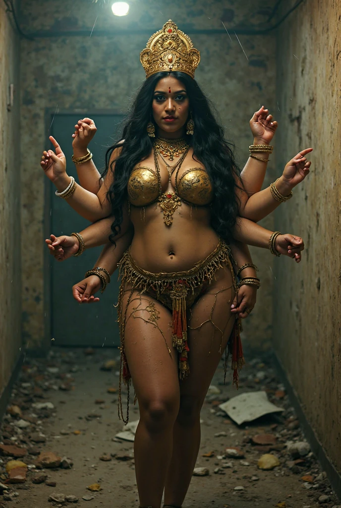 indian astrology,Looks like Aparna Dixit, full body Closeup shot, Big chubby aunty, milf, cougar lady witch, ????? Gothic milf, 50 years old gorgeous mature lady, pervert demoness, demoness of lust, curvy, black lips, ????? face, extremely gorgeous, thick figure, heavy physique, voluptuous, curvy, sexy figure, Fashionable portrait of androgynous alien looking witch wearing veil, glowing eyes, futuristic design, minimal details, givenchy, photoreal, 200mm, hd, f/ 2.0, highly detailed, surreal, sexy beautiful evil woman, sexy bold sequin Saree with strapless Bra, chudail, Pishachini, horror genre, blood-thirsty enchantress, powerful female spirit, eerie, drop dead, in the style of red and blue, (intricate details, hyperdetailed:1.15) (skin texture:1.2), dark Moody tone, cinematic lighting, haunted place in background, Fortune telling hall
