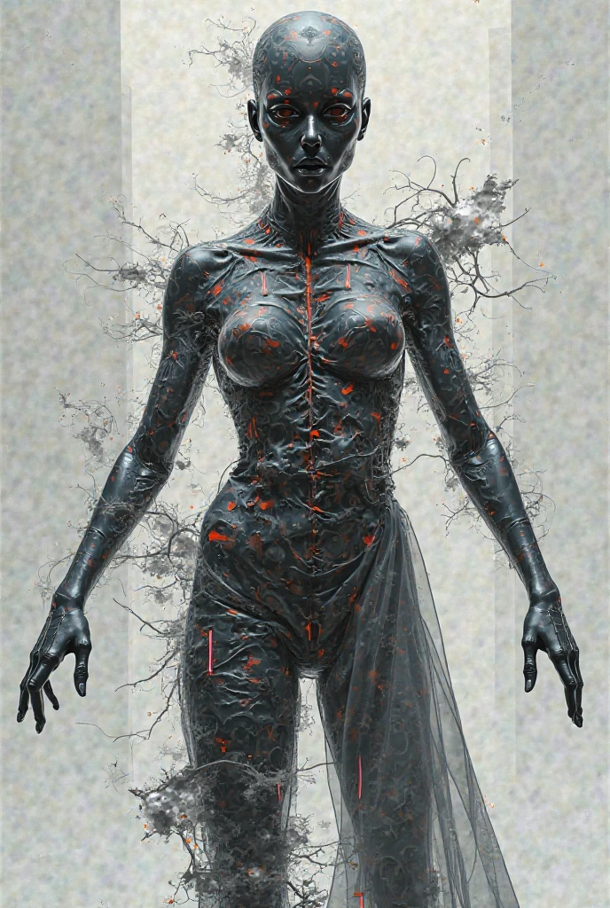 full body male cyborg, Perfect centralization, coelho (franco)de Donnie, Standing position, beleza abstrata, Centrado, looking at the camera, Facing the camera, nearing perfection, triste, desespero, corpo inteiro, hands on her head, Dynamic, altamente detalhado, liso, foco nítido, 8k, high-definition resolution, illustration, arte de Carne Griffiths e Wadim Kashin, fundo branco