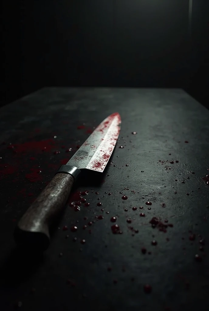 Blood on knife