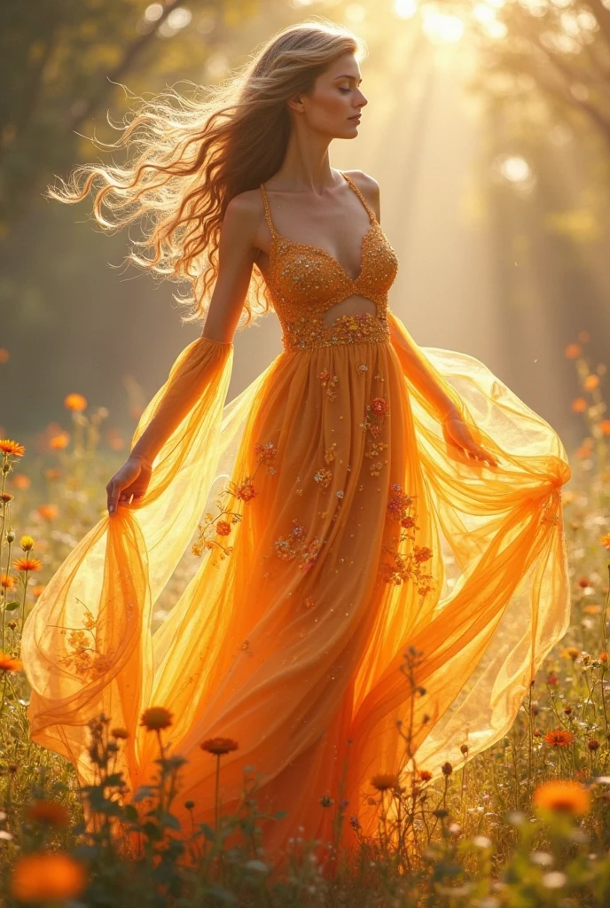 Create a beautiful recyclable dress made from corn husks.