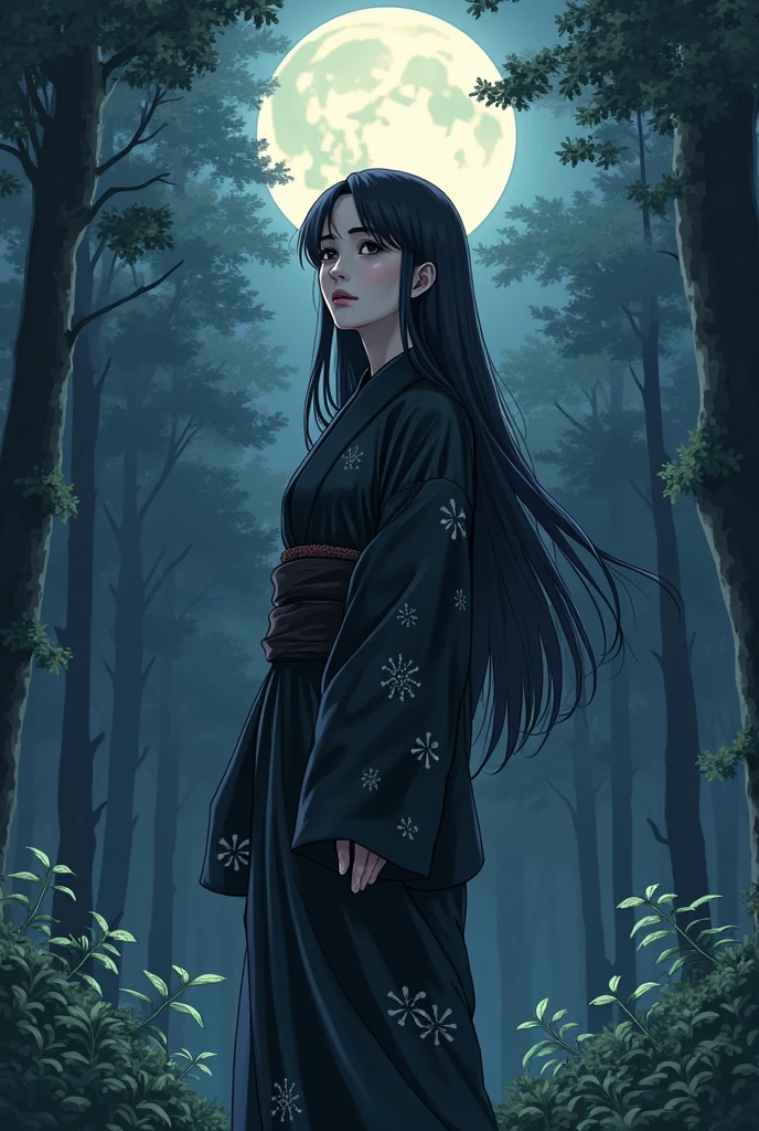 Princess Kaguya a moon a picture Photorealsitic bamboo forrest