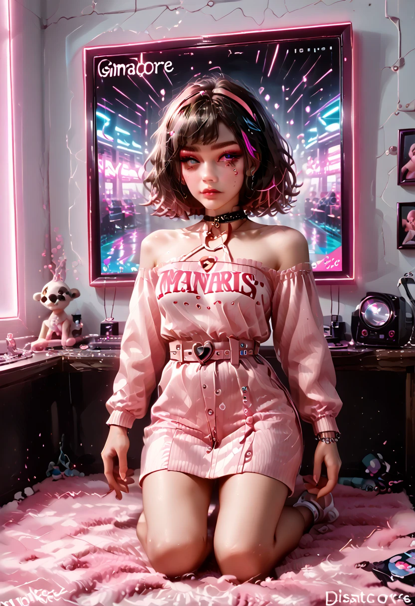 score_9, score_8_up, score_7_up, score_6_up, rating_explicit, best aesthetic, 8k Full-HD digital image, nsfw, ultra-detailed, absurdres, photorealistic, megapixel digital photograph, complex and hyperdetailed setting, raw photo, full body shot, glamour, sex appeal, brilliant club background, memeable location, club interior, sensual, nightlife, neon strobe, (masterpiece), best quality, expressive eyes, perfect face, 1girl, egirl, scene girl, 21yo mixed race woman, medium_tan skin, dark hair, short styled hair, pink-streaked hair, warm complexion, curvy, perky upturned breasts, mesugaki, cropped Halter-neck top, clothing cutouts, heart_cutout, stylish fashion, glitter belt, miniskirt, perfect egirl makeup, club girl vibe, sassy gal, promiscuous girl, (vaporwave aesthetics, dreamcore aesthetic, sleazy:1.2), 8k absurdres digital illustration, bratz, stylish chibi artstyle, youth culture, fresh, pastel neon, light particles, love particles, heart symbol, love effects , light_particles, dream effects, photo filters, (surreal and vivid background, sexy clubbing vibe)