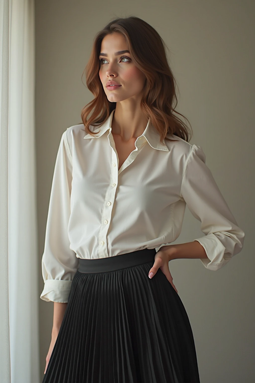 RAW portrait photo of beautiful young sks woman, Peplum blouse and pencil skirt, natural lighting, by Gregory Crewdson, detailed face, UHD, absurdres, epic scene composition,
cinematic look, Fujifilm XT3, dslr, high quality, film grain
<lora:lora-small-vera-farmiga-v1:1>