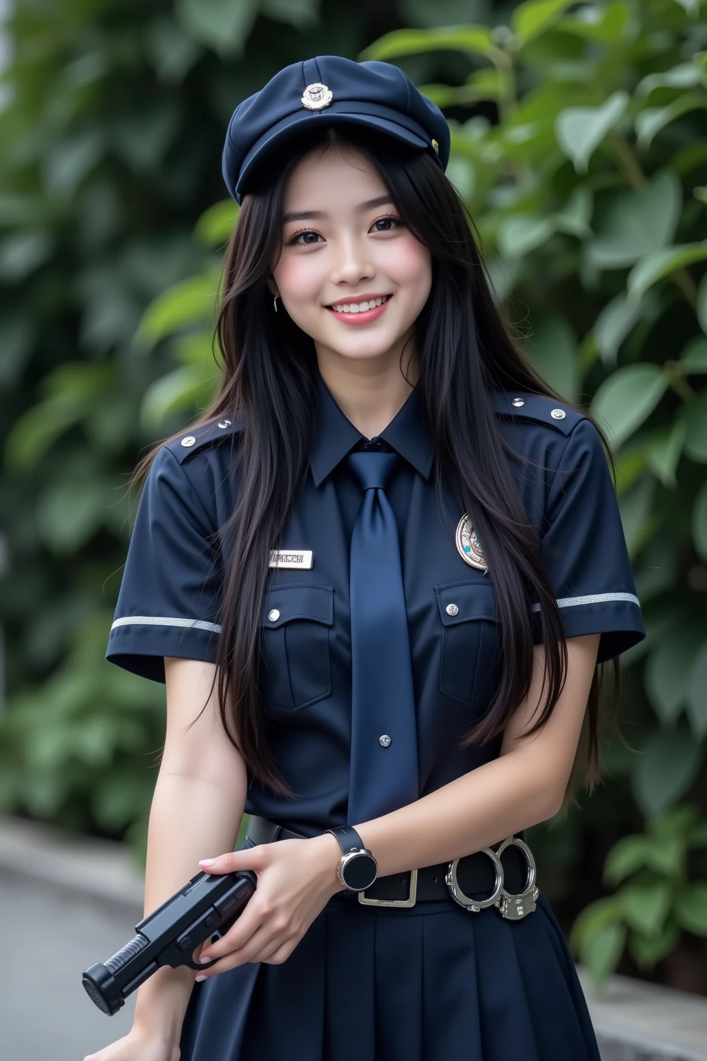 (((top-quality、Masterpiece、超A high resolution)))、((Shot in a love hotel))、((Photo of a 27-year-old busty doctor))、((Bright black hair))、(((Smiling at the camera:1.5)))、(((She always sits boldly with her legs open:1.5)))、(((One 27-year-old busty doctor with straight hair with bangs:1.5)))、(((Her body is always wet with liquid)))、(((Her clothes are always wet with liquid)))、(((Super detailed cute face、Ultra detailed white skin、Ultra-detailed eyes、Ultra Detailed Police Uniform、Ultra-fine natural makeup)))