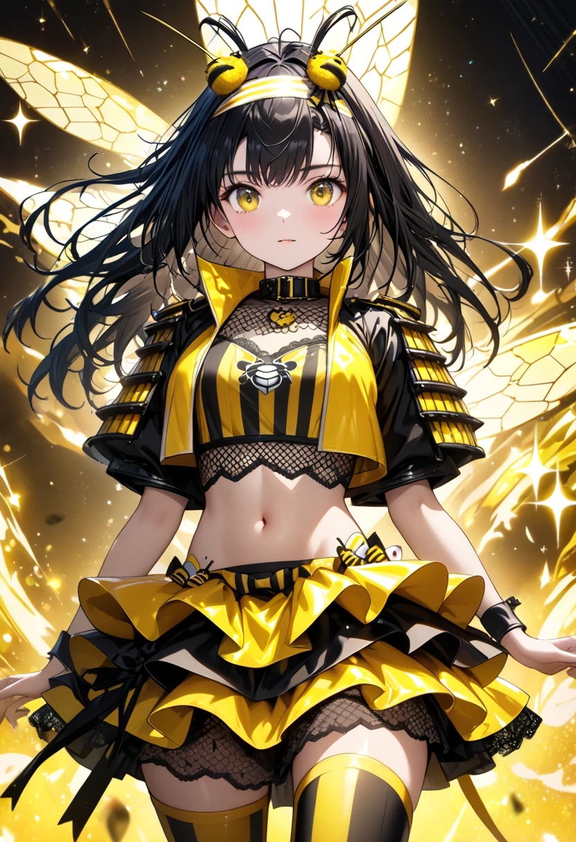 Black background with spotlight, ((((masterpiece)))), expensive quality, very_expensive_solve, big_file size, Full Color,Highly detailed artwork,1 mature female((Dark Skin:1.5,golden eye:1.4,Bright 緑hair:1.3,Gal Style,big ,)), Leopard print underwear,Tianshangyuan_Asuka,One person,length_hair,duel_School_uniform_\(Yu-Gi-Oh!_gx\),brown_eye,hair_between_eye,big_chest,yellow_eye,green_skirt,white_Jacket,miniskirt,