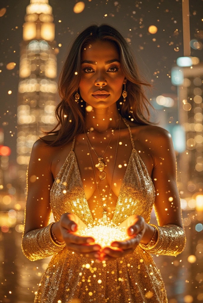 Imagine a magical scene where golden rays dance in the air under the moonlight. In this stunning animation, we see a girl holding a pierced water bottle, facing the night sky. As she squeezes the bottle, golden beams emerge from the holes, forming radiant lines in the darkness.
The light effects behind the bottle highlight the beauty of these rays, shimmering like bright golden circles that fill the space. Every movement in the scene captures a unique charm, with an effect resembling a blossoming flower or an explosion of light and gold.
Join us on this unique visual journey, where light and gold move in a harmonious dance, creating an unforgettable experience of nighttime magic and beauty.