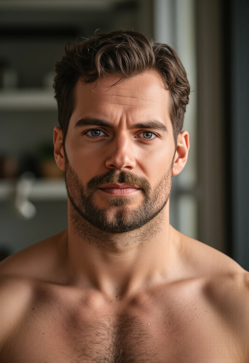 Alto, gigante, homem de meia idade usando sunga vermelha, olhando para um homem menor na floresta, photography and cinematographic style, epiCRealism, (obra de arte), (melhor qualidade), high resolution, Corpo magro, Photo texture, efeito de filme , textura corporal, Alta nitidez, corpo muito peludo. Inspirando-se na fotografia de Greg Rutkowski, maintain a high level of realism while highlighting the man'It's natural, Robust appearance