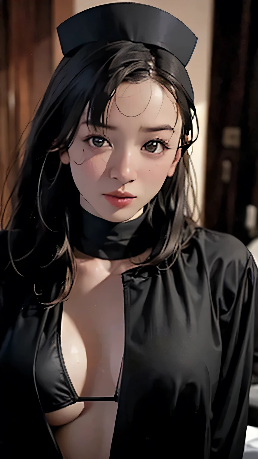 exquisite face，Elaborate Eyes，Wet sheer shirt open，Small breasts、no underwares、Black head、adolable，The upper part of the body、The mouth opens in an O-shape