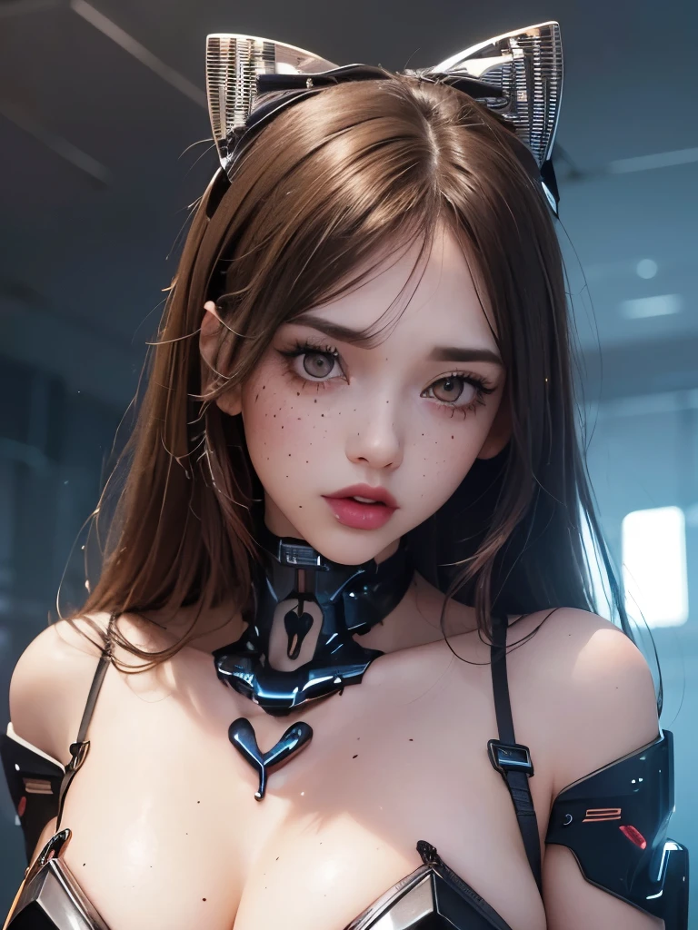 1girl, 1boy with erected penis, fellatio, POV, povfellatio, oral sex, suck penis, cum, cum on face, cum on body, nsfw, cyberpunk, mecha armor, (masterpiece: 1.4), (8K, realistic, raw photo, best quality: 1.4), nipple areola shape clear, mechanical, nude, Japanese girl, beautiful cute face, (real face: 1.4), beautiful hairstyle, realistic blue eyes, beautiful detail eyes, (real skin: 1.3), beautiful skin, ray tracing, attractive, ultra high resolution, ultra realistic, off-sheller, night view, cinematic lighting, white colored hair, long hair, twin ponytails, blue ribbons