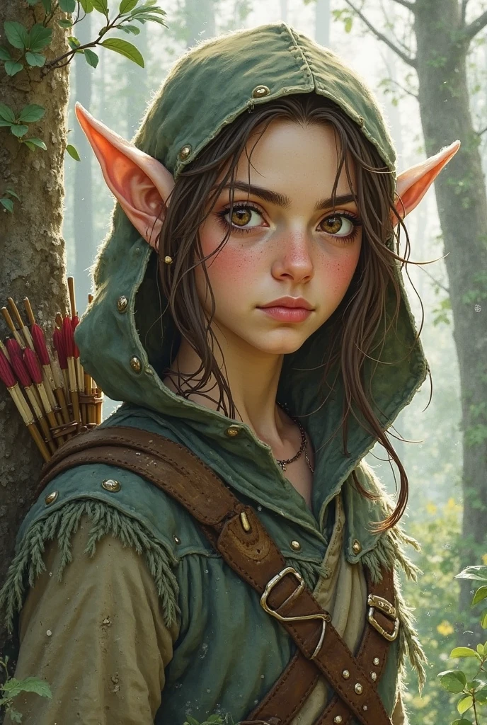 Female halfling with scar from a large cut on her face 