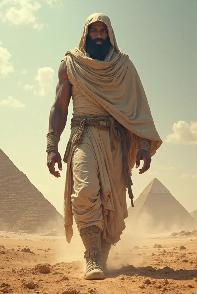 A realistic image of Moses of Egypt, looking ahead