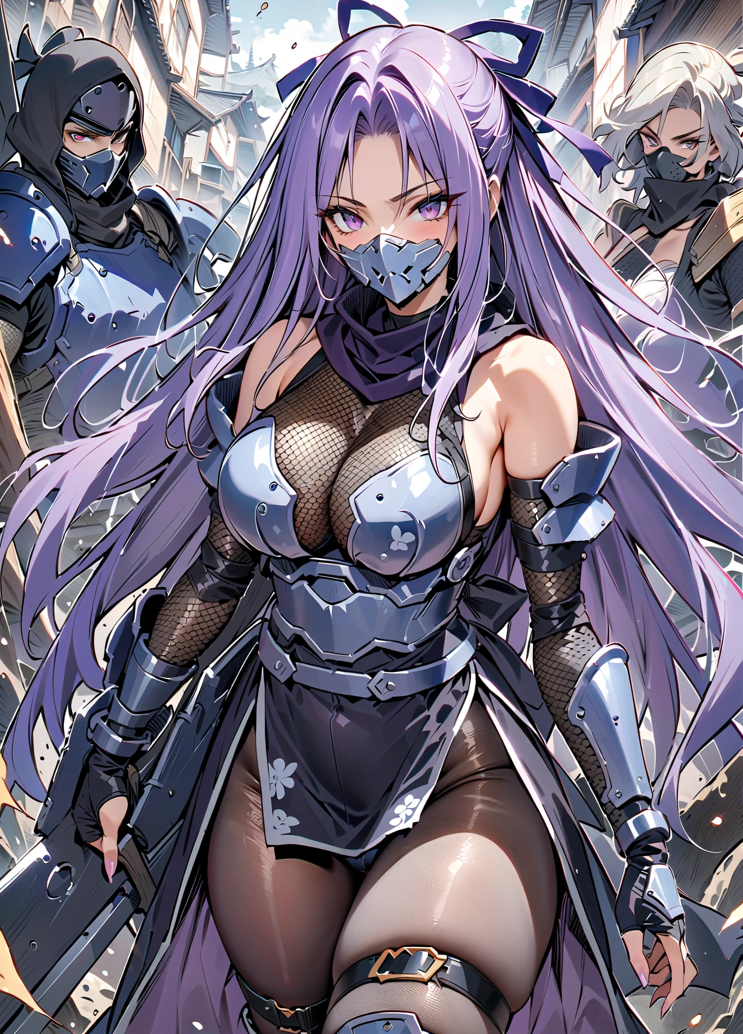 obra-prima, melhor qualidade, (cabelo longo), (Mulher vestindo armadura completa do Depredador do filme), corpo completo detalhado, (olhos detalhados), (She's using razor blades of sharp wrists from her arms like a predator), (She wears a full mask of Predator Bio-mask that is covering her face), qualidade 16k, Kinematic, sombras no corpo, (ruins), Full scenario, (pose de batalha dinamica), todo anatomicamente correto e detalhado, (Ela usa uma mascara do Depredador completa e detalhada)