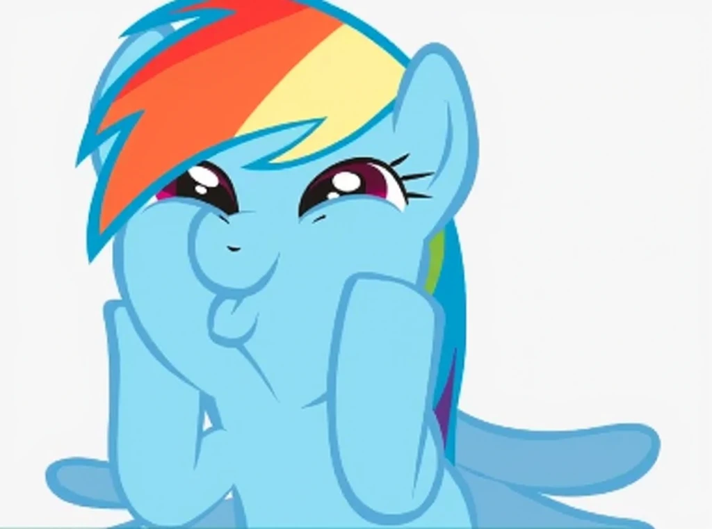 cartoon pony with a rainbow mane and a long mane, with no derpy face, rainbow dash, mlp fanart, equestria, anthropomorphic mare, derp, mlp, giddy smirk, mouth open, tongue out, rainbowcore, wide mouth, wide open mouth, with wide open mouth, wide grin, with mouth open, discord profile picture