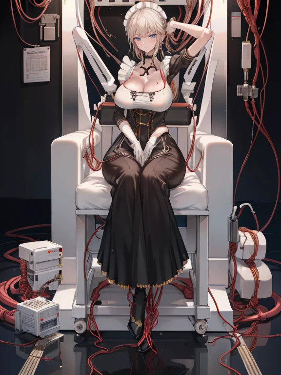 (8k, RAW photo:1.2),best quality, ultra high res,dramatic angle, masterpiece, best quality, extremely detailed CG unity 8k wallpaper,masterpiece, best quality, ultra-detailed) perfect face, oil, girl, Muscular, Perfect breasts, blush , (Superhero), auburn hair, full body, cleavage, tied up, (corrupted), sitting, bondage