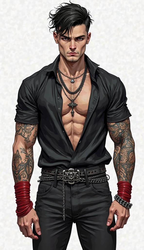 APPEARANCE:
• masculine characteristics
• dark features
• symmetrical or balanced facet
• youthful appearance with exotic blends or unique feature or something related to different culture
• strong bone structure
• penetrating eyes
• pouty lips
• angular/sharp face
• defined chest and butt
• big tighs/legs or arms/hands or hips/butt
• average to tall height
• has tattoos or piercings on hands/arms/butt/hips/nose/hips
• thin unique big easily changeable hair
• nice sense of fashion full clothes on
