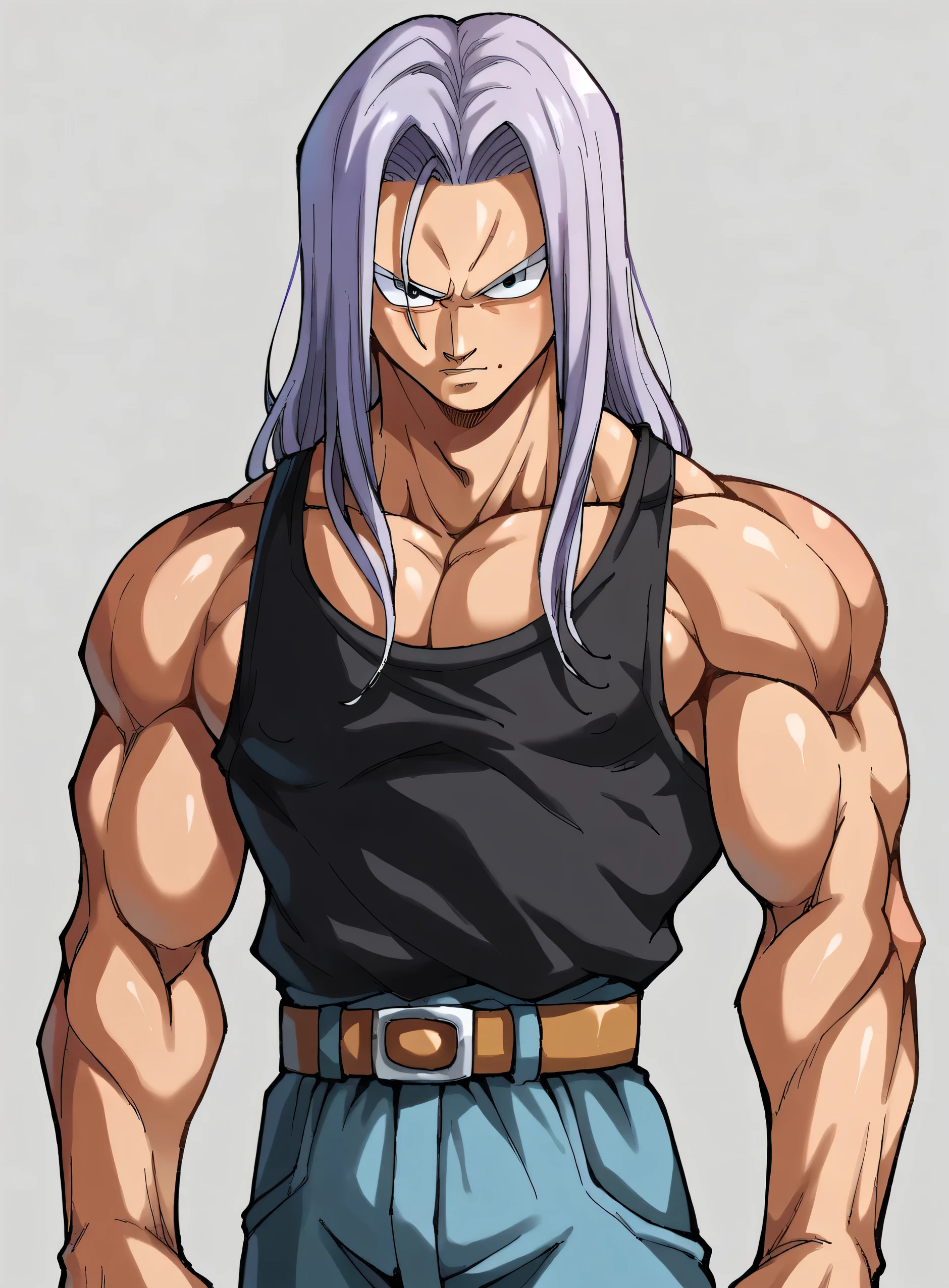 1 men, bonitas, spiky white hair, vibrant green eyes, slim , アニメ, 19yearsold, 19 years, a small goatee, double katana , dragon ball