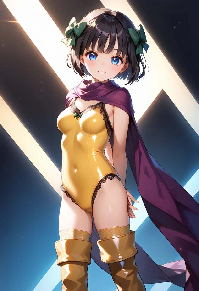 (((masterpiece))), ((Highest quality)), (Very detailed), ((High resolution)), ((8K)), ((Anatomically correct)), One very cute girl, Baby Face, (Big Breasts), Short Hair, Braid, Brunette color hair, Letting down your bangs, (Short), (Petite), Charming smile, Emerald Eyes, Best moment, Delicate arms, Detailed skin texture, Intricate details, Very detailedな顔, Beautiful thighs, Beautiful curves, (Sweating), In the winter park, ((Golden Bikini)), ((heart)), ((A scarf is wrapped around the neck)), An inviting gaze, Love your audience, Looking up,