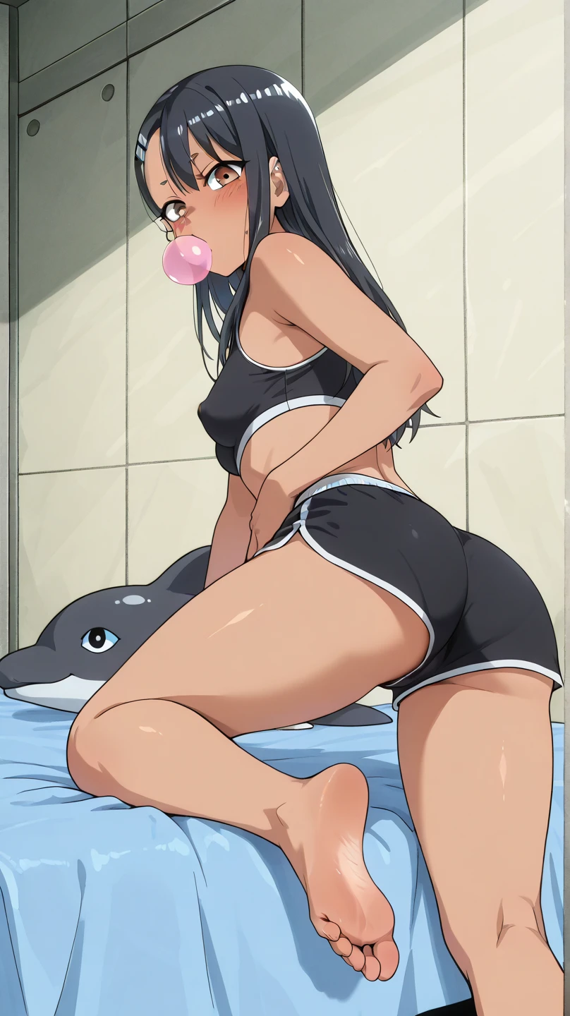 score_9, score_8_up, score_7_up, source_anime, 1girl, TachibanaKotoha, brown hair, medium hair, forehead, amber eyes, hair behind ear, earrings, mole under eye, smile, undersized navy school swimsuit, nipple cutout, pussy cutout, zettai ryouiki thighhighs, looking at viewer, (sagging huge_breast:1.2), erect nipples, dirty dark large areola, (skinny), milf, futa, flaccid foreskin dirty penis, natural armpit hair, Unshaven black Pubic Hair, pet play, nsfw, front view, paw pose, in the high school class room, excessive anal hair, hairy public hair, anus, ass, (Poo is coming out of asshole, scat, Defecation, poop:1.2), standing, open legs, full body, beach, (wide shot:0.5)